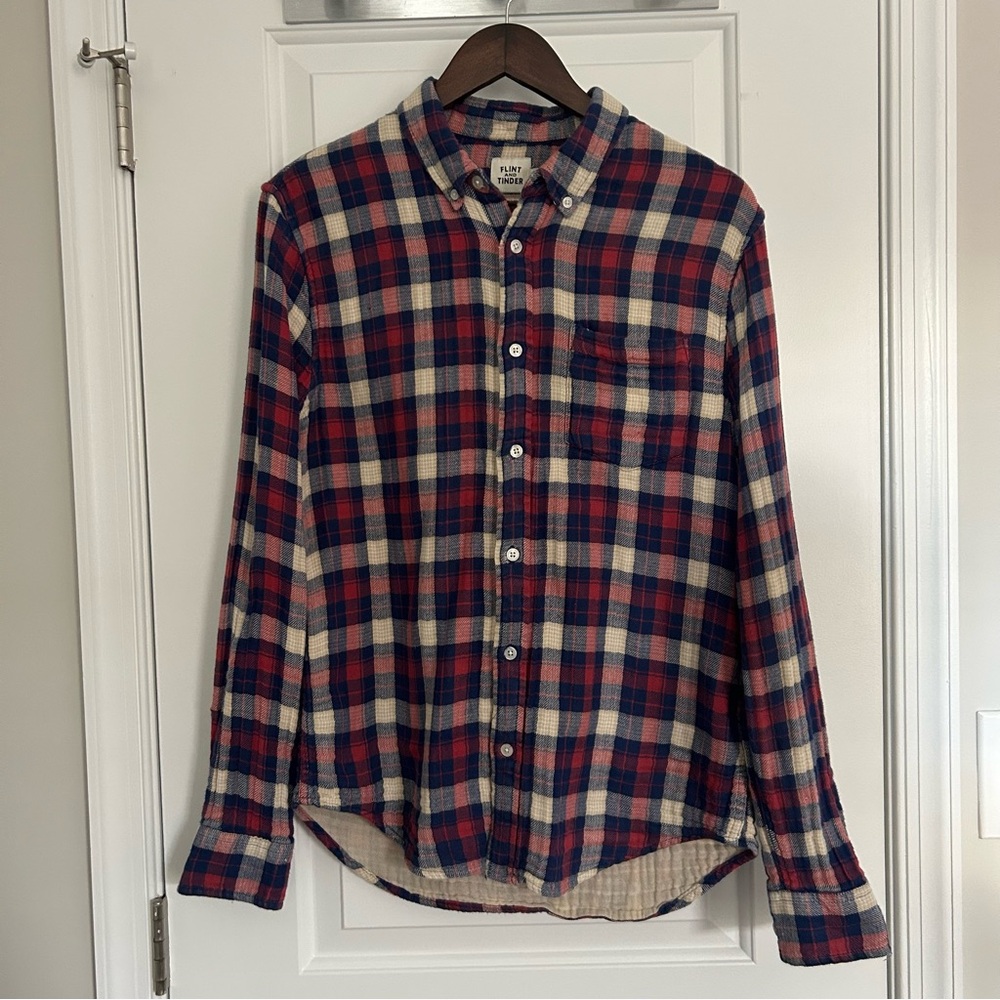 HUCKBERRY MEN’S Flint and Tinder Red and Blue Plaid Shirt
